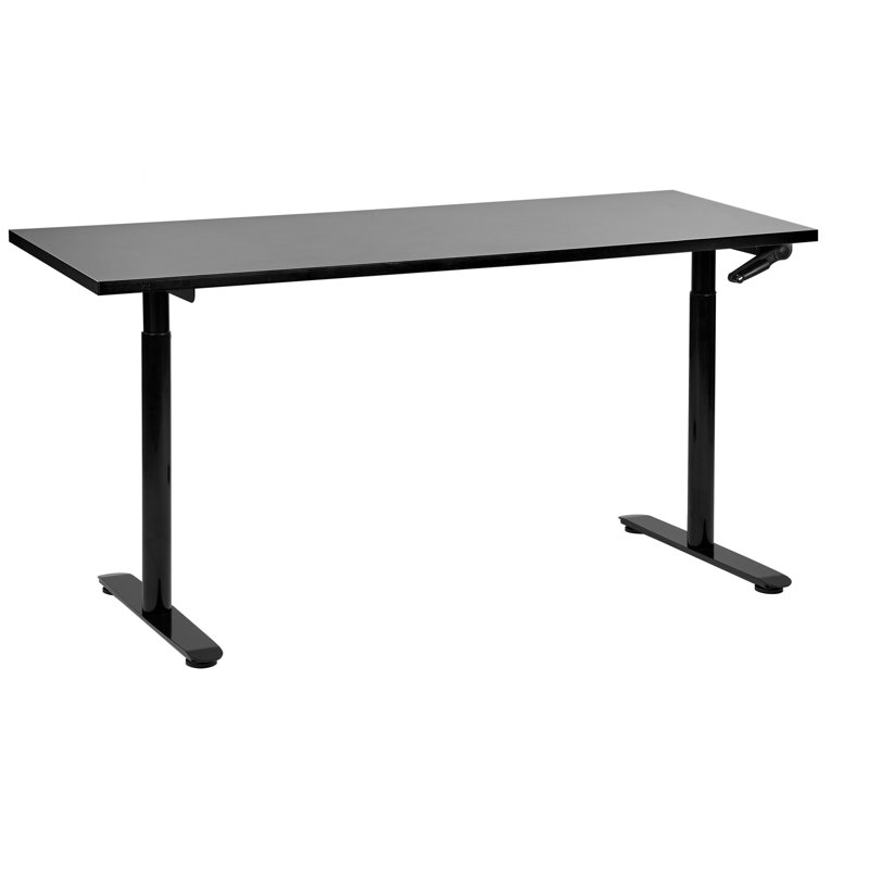 Amarianna Adjustable Metal Base Standing Desk, 119cm H x 160cm W x 72cm D, Black, Black