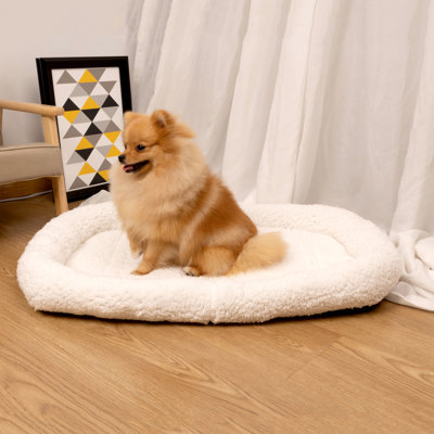 Dog Cat Bed Pet Mattress Mat Washable Foldable Warm Sleeping Cusion White