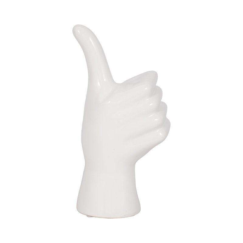 Thumbs Up Hand Sculpture, White
