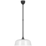Thomas O'Brien, "Academy Pendant in Matte Black with 16" Soft Copper Rockhouse Shade