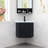 22"Black Corner Single Bathroom Vanity Set With Ceramic Top