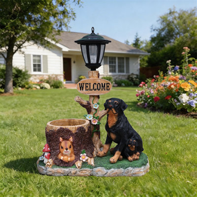 Statue jardinière Rottweiler