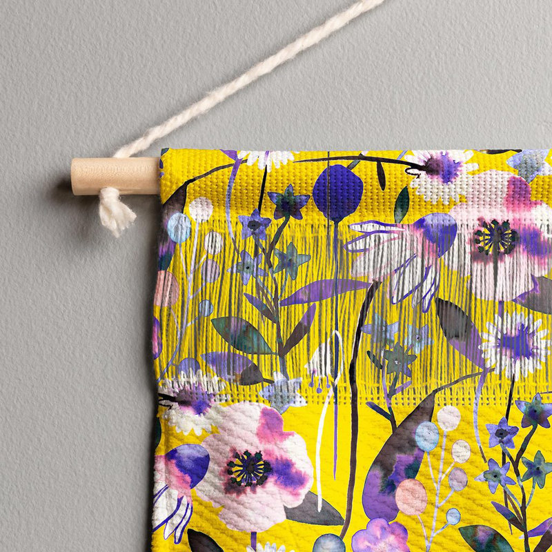 Suspension murale margueritess et fleurs à ressorts design Ninola, H 16 po x l 22 po x P 0,125 po