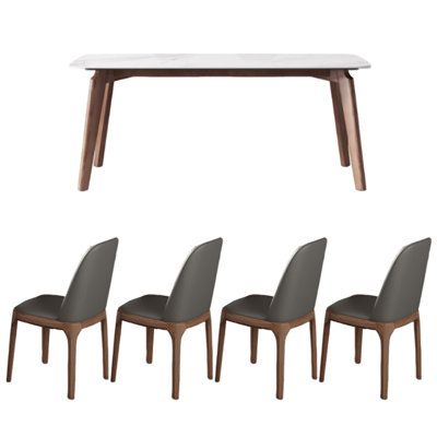 Modern Simple Exquisite Rock Slab Dining Table Set