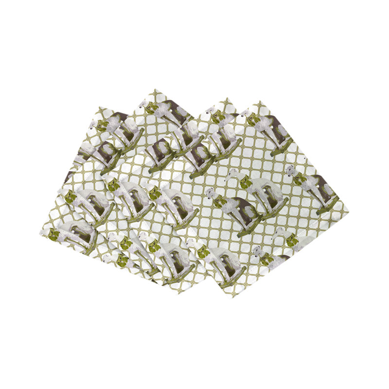 Serviettes de table en satin de coton Regal, Doré,  6" W x 6" L