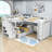 Januita 3 Drawer L-Shaped Bunk Beds with Shelves by Harriet Bee-1643978077