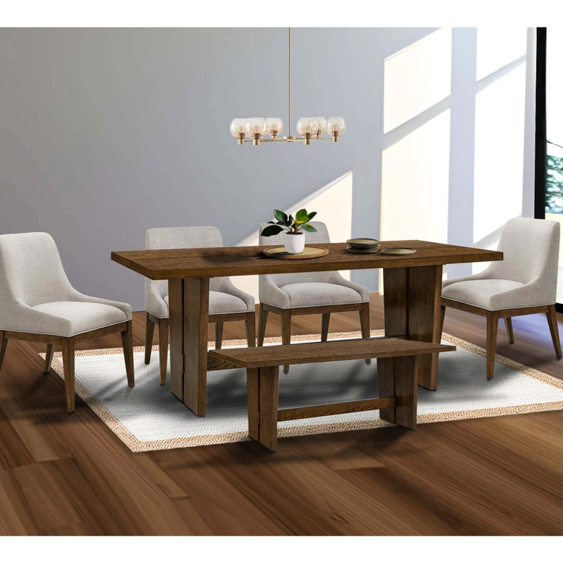 De 2 chaises de salle à manger rembourrées - Revêtement gris, pieds en bois massif finition pacane avec rembourrage en mousse pour un espace tendance, rembourrage, décoration de chambre chic