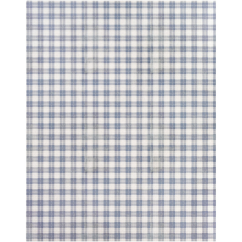Bharat Vinyl Plaid Indoor Rug, Rectangle 6'6" x 8'2"