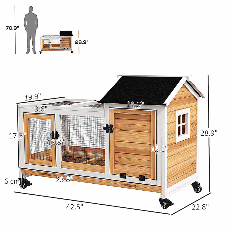 Cage pour animal de compagnie, cage à lapin en bois
