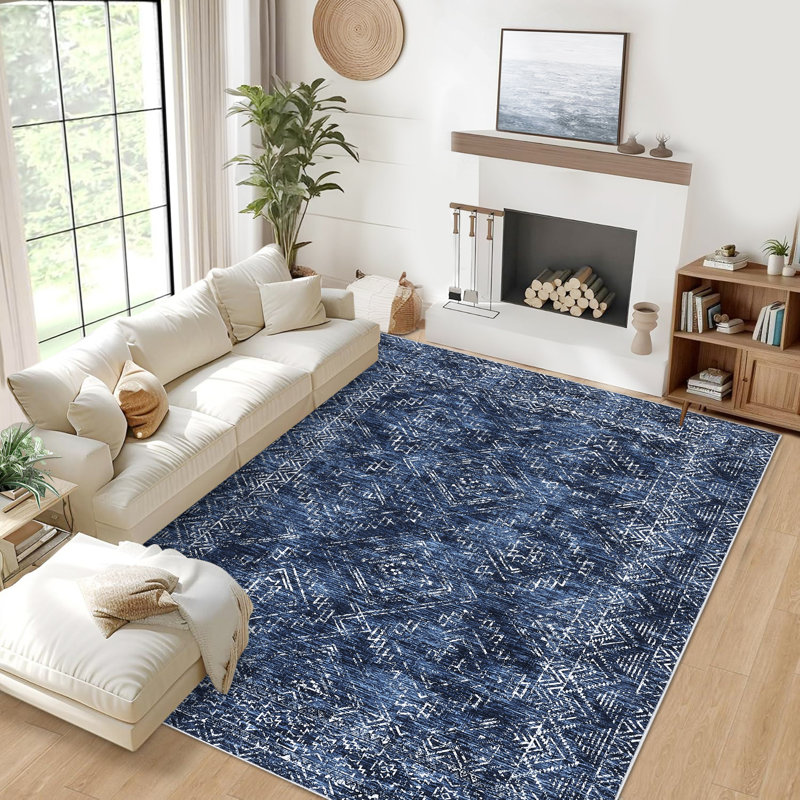 Tapis lavable à la machine Modern, Rectangulaire 8 pi x 10 pi