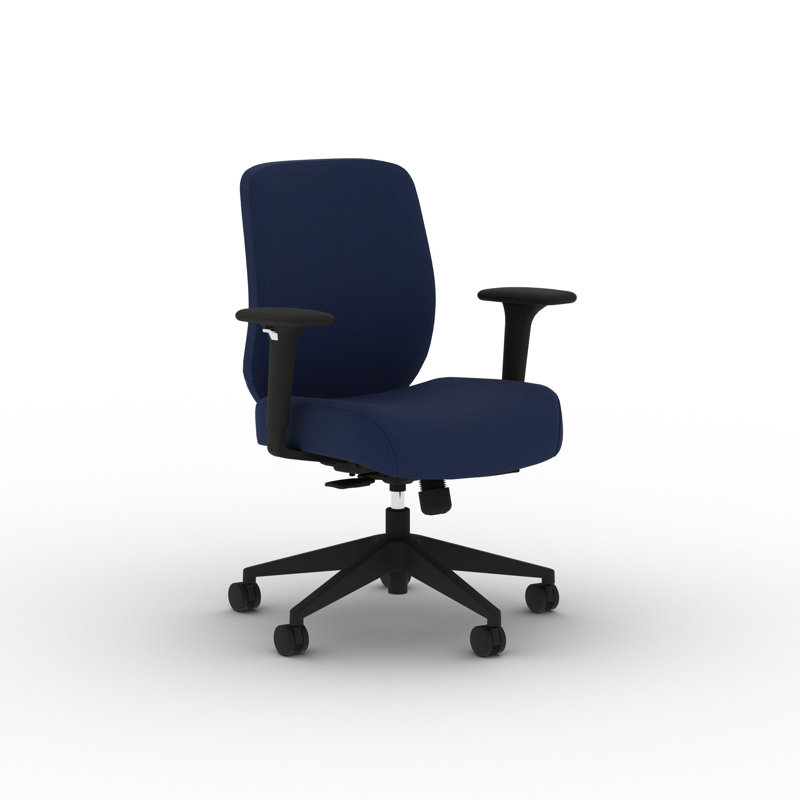 HON Altern Upholstered Low-Back Chair, Black Frame, Indigo, Indigo, Black
