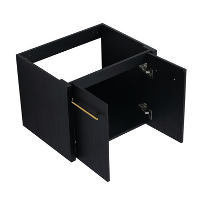 Meuble-lavabo de salle de bain - Châtaignier noir de 24 pouces avec aspect chic et tiroirs fonctionnels élégants et spacieux