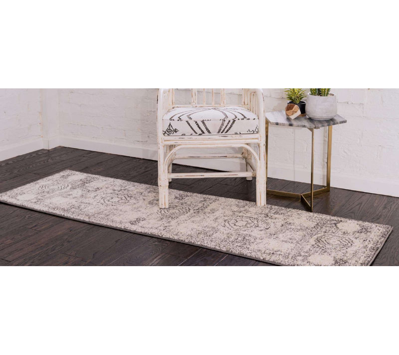 Tapis traditionnel Vienna couleur étain, Tapis de couloir 2 pi x 8 pi 8 po
