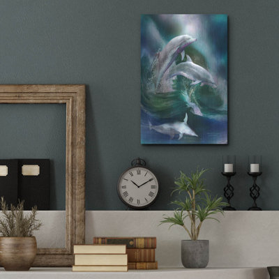 Highland Dunes «Dance of the Dolphins» par Carol Cavalaris, art mural en métal