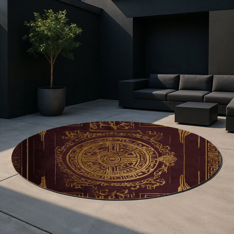 Divinity Wreath Indoor And Outdoor Area Rug, Round 5'