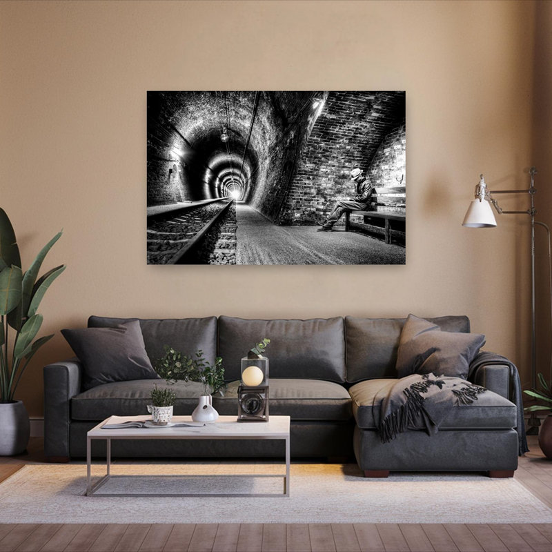 «Man Tunnel», impression spectaculaire d'art urbain urbain, 40" H x 60" W