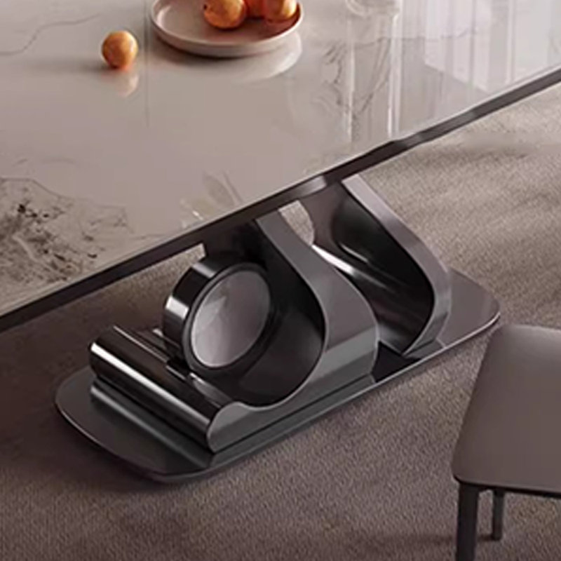 Table et chaises de salle à manger minimaliste moderne, H 29,5 po x L 78,7 po x l 35,4 po, Blanc/Noir