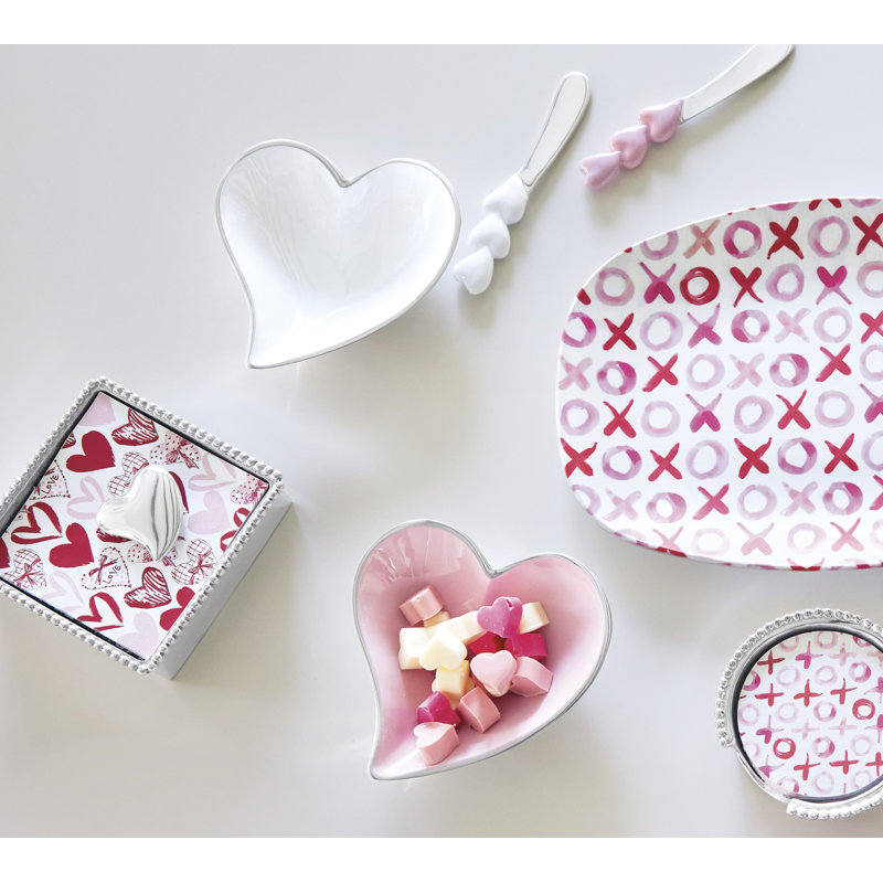 Mariposa First Comes Love Small Heart Bowl, Pink