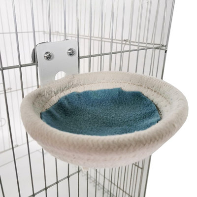 Bird Breeding Nest Bed, Bird Nest for Cage, Handmade Cotton Rope Hatch House, Plush Hanging Bird Bed for Parakeet, Bird House for Conure, Budgie, Cockatiel, Lovebird