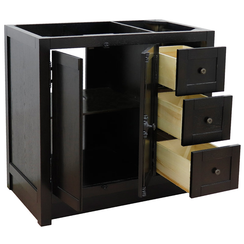 Base de meuble-lavabo simple 36 po Bellaterra, Brun cendré