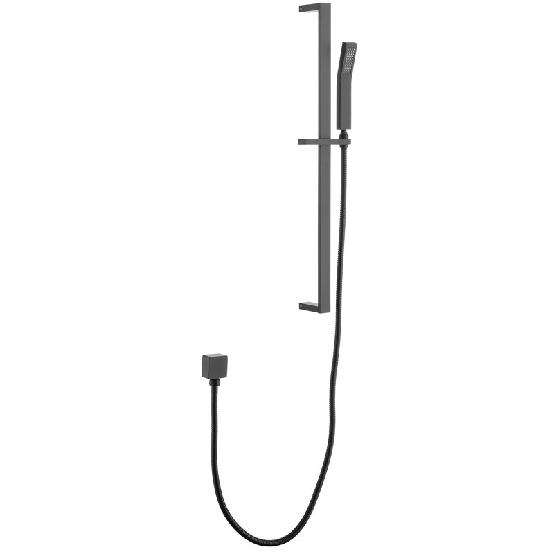 28-Inch Slide Bar Handheld Shower With Hose And Matte Black Finish Head Stainless Steel Appearance