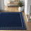 Tapis bleu marine en polypropylène tissé à la machine Toston
