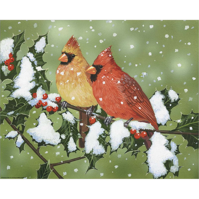 «Wintery Cardinals» par William Vanderdasson, art mural sur toile