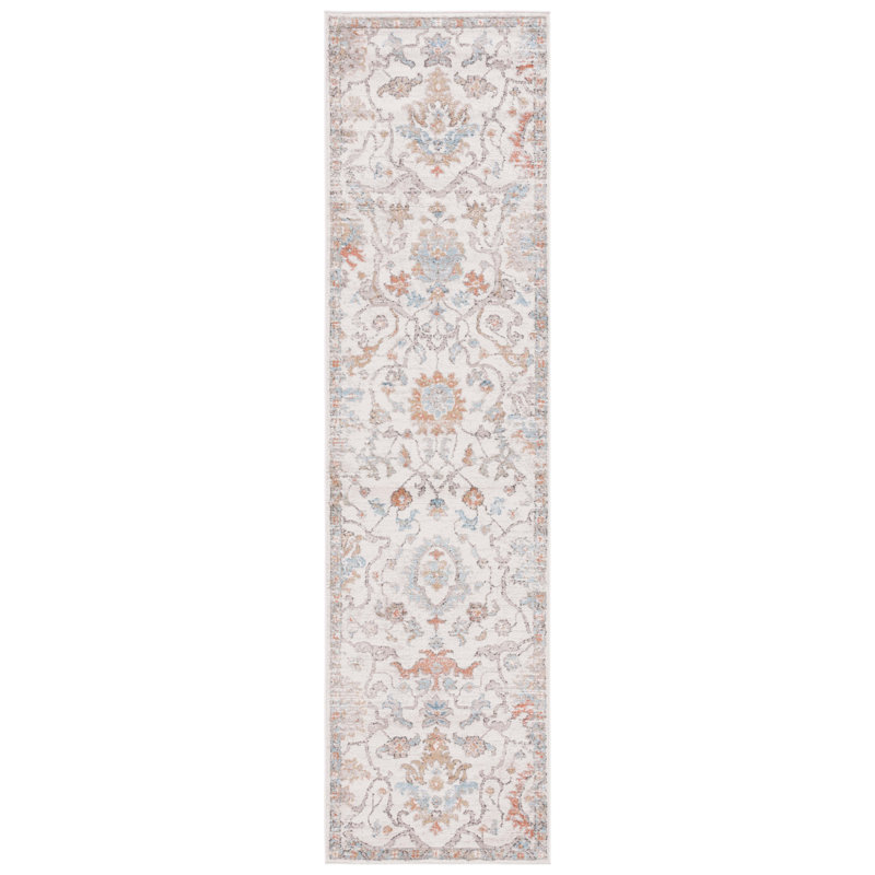 Tapis oriental en polyester tissé à la machine Kereb, Tapis de couloir 2 pi 2 po x 8 pi