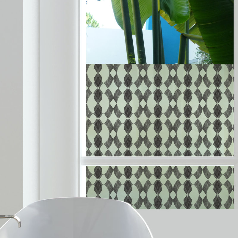 Adhésif de protection d’intimité pour fenêtre Harlequin, Noir, H 84 po x l 48 po, Oui
