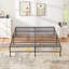 Structure de lit en métal très grand de 16 po Mclea, base de lit plateforme haute de 16 po, sommier à lattes en acier robuste, aucun sommier requis, rangement supplémentaire sous le lit, support silencieux, assemblage facile-404593662-487427519