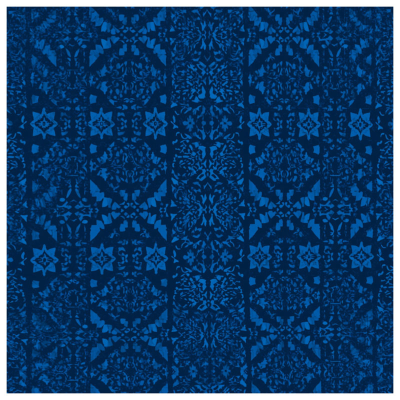 Couvertures bleues à motif orné, L 50 po x H 60 po