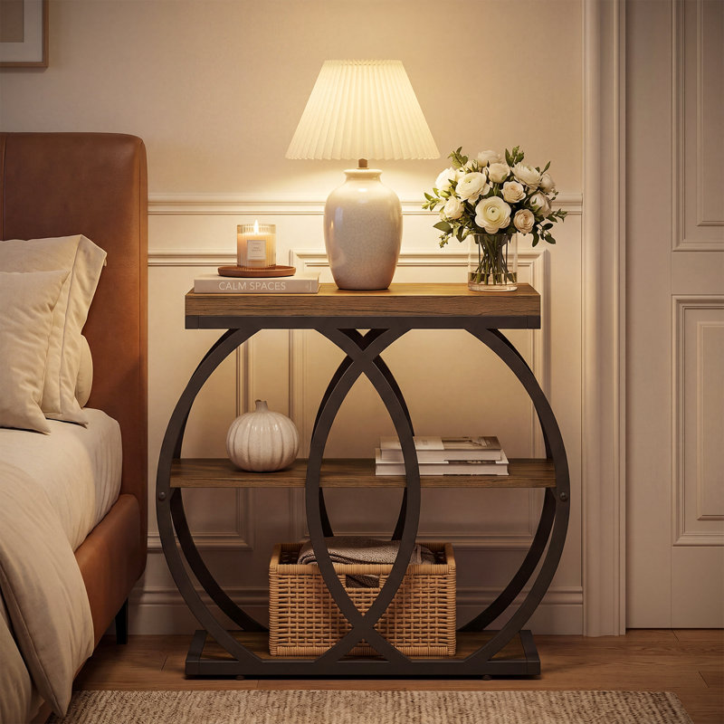 Table de bout avec tablettes de rangement