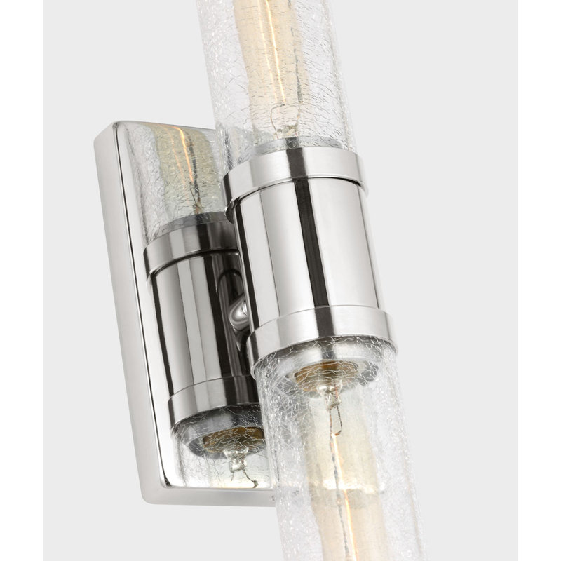 Ensemble de meuble-lavabo à deux lumières Keaton, H 30 po x l 5 po x P 3,63 po, Craquelé, Chrome chrome
