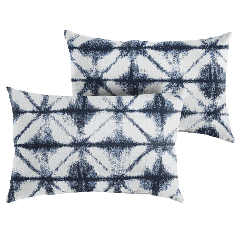 Coussin intérieur / extérieur Eveling, Bleu, H 14 po x l 24 po