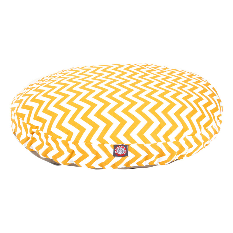 Coussin Zig Zag, Grand (l 42 po x P 42 po x H 5 po), Jaune