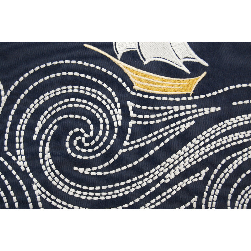 Embroidered Outdoor Throw Pillow