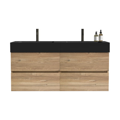 Meuble-lavabo moderne en chêne brut (doit inclure le meuble-lavabo et le lavabo)