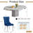 Round Faux Marble Dining Table Set, 47.24"-63" Extendable Oval Dining Table & Tufted Velvet Chairs, Modern Mirrored Kitchen Dining Room Table and Chairs Set-1973735822-1973735858
