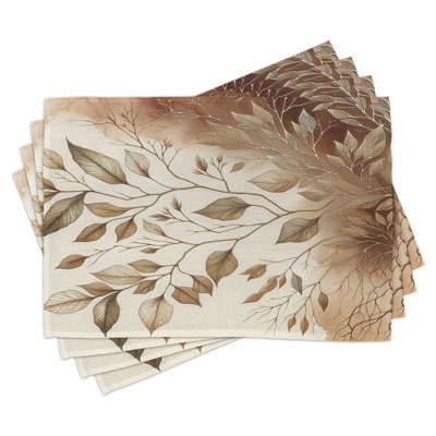 Polyester Cream Pale Caramel Rectangle Placemat