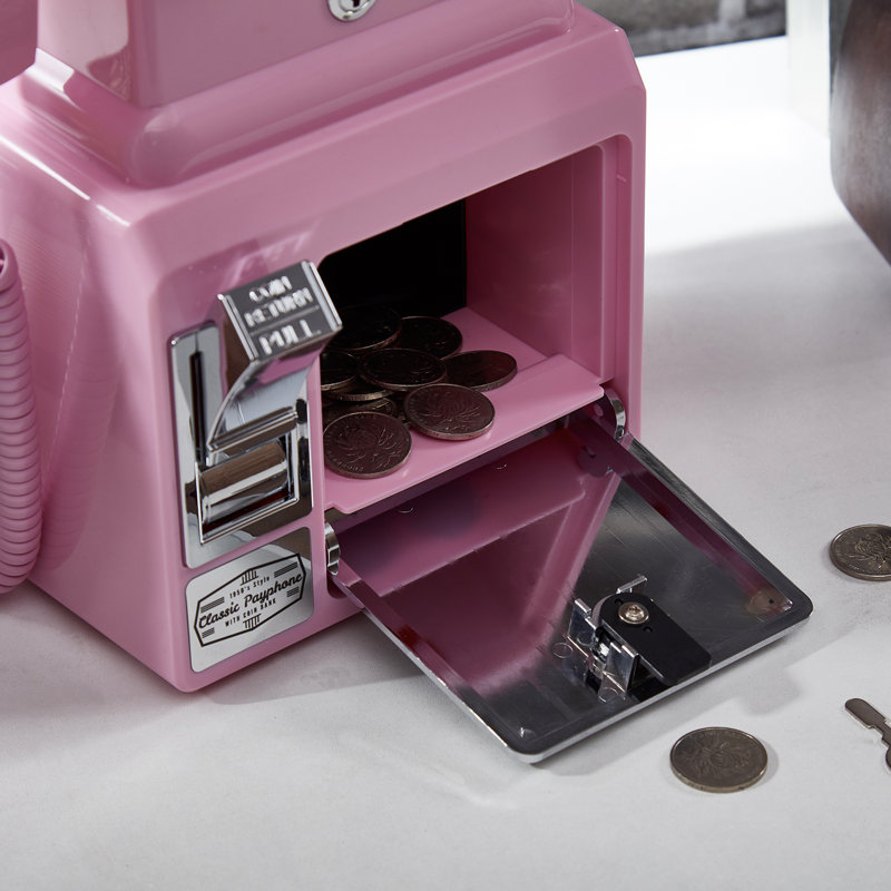 Téléphone payant avec tirelire Ryan Bros. American Retro 1950, Rose