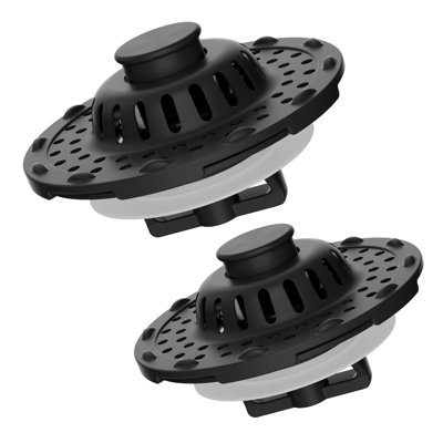 Bouchon de drain de baignoire universel en métal 2 pièces, avec attrape-cheveux supérieur, noir mat