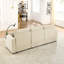 Velours côtelé beige moderne avec 6 sièges et rangement efficace pour le salon