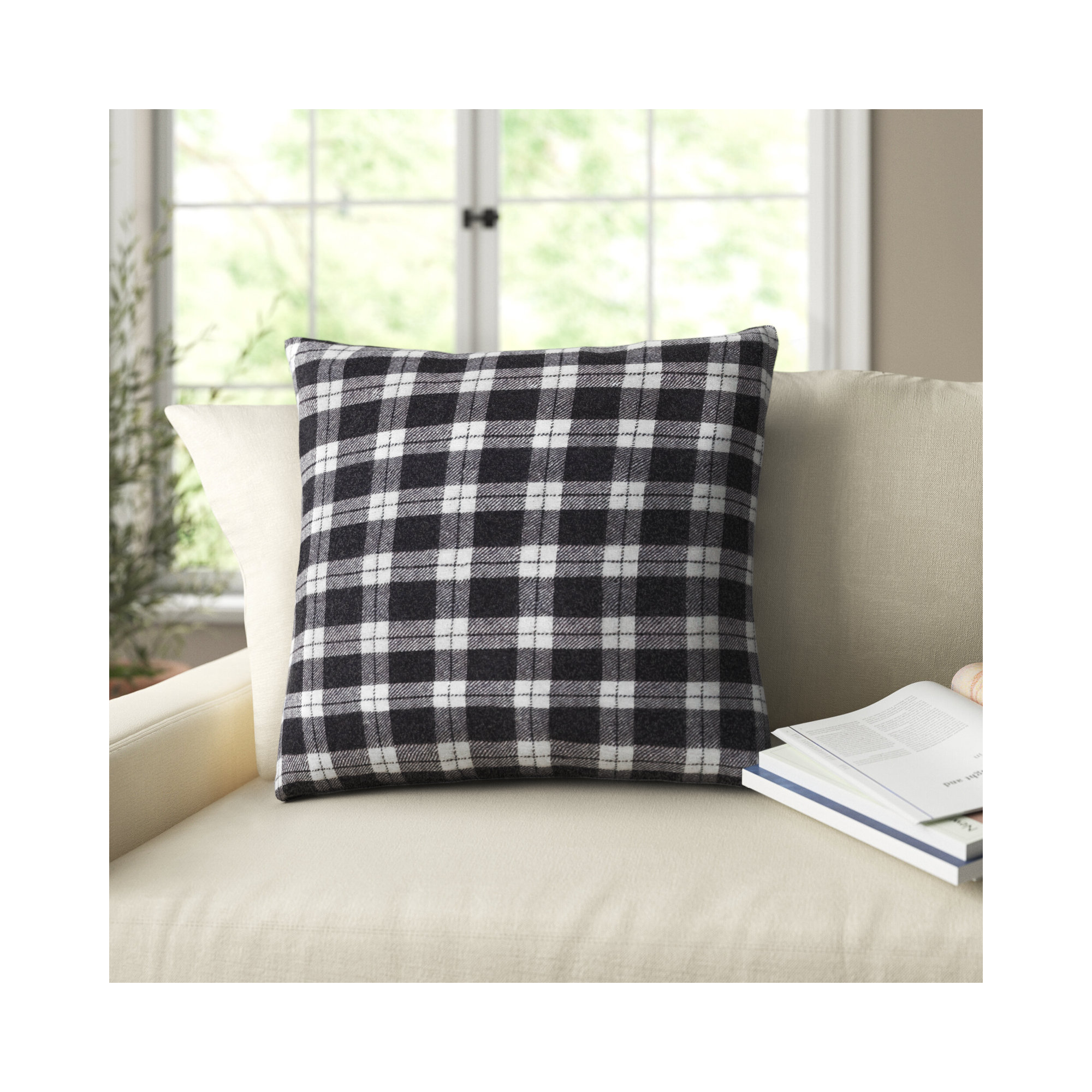 Sabion Plaid Throw Pillow, No Fill, 20" x 20"