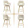 Lovetro Swivel Full Back Linen Upholstered 26.8"H Counter Stool with Solid Wood Frame and Arms