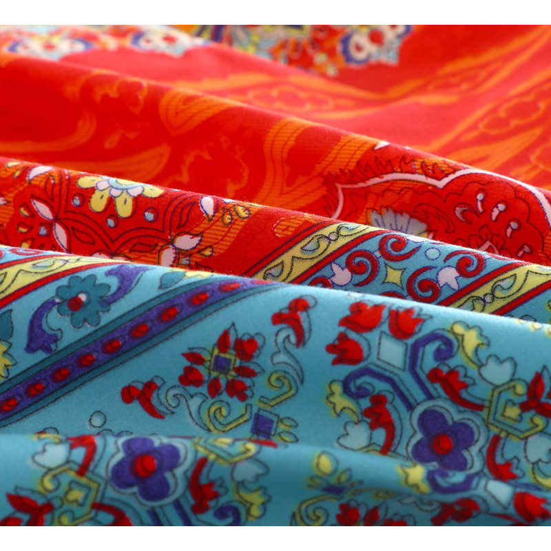 Dailynap Ethnic Style Modern Bedding Set, Queen Duvet Cover + 2 Pillowcases