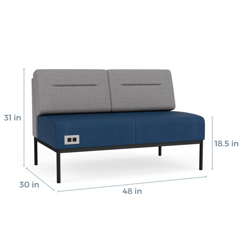Causeuse Darsey, Noir, Chambray gris; Patriot Plus Blue Ridge, Avec alimentation