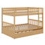 Lit superposé en bois polyvalent avec lit gigogne, échelle et rails de sécurité, convertible en 2 lits-55714292