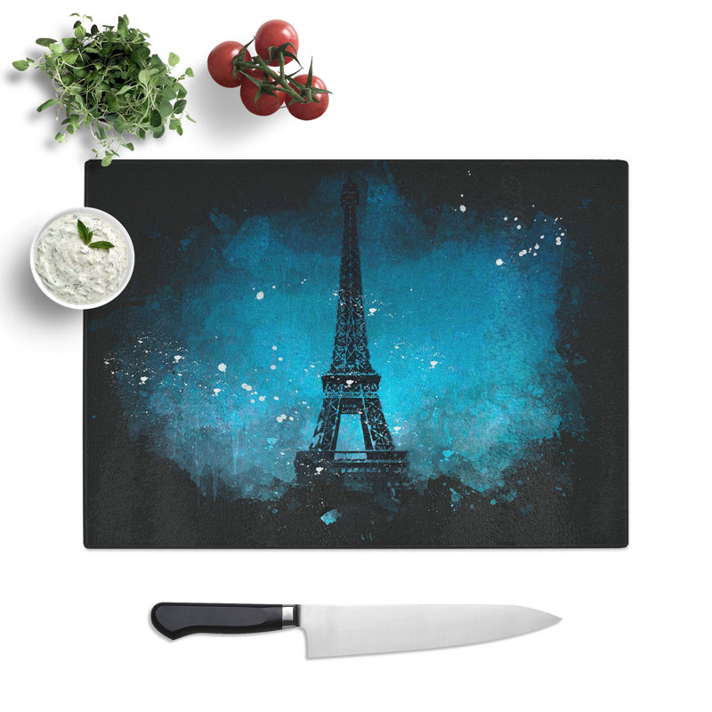 Eiffel Tower Vol.9 Paint Splash Chopping Board, 0.4cm H x 28.5cm W x 39cm L