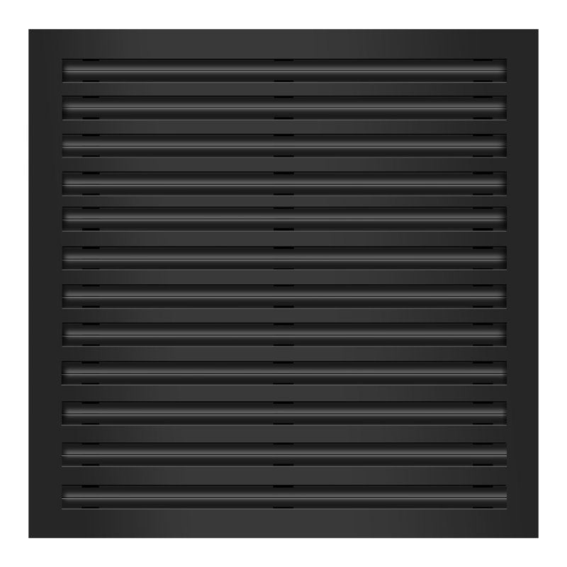 Buildmart - Couvercle d'évent moderne noir 24 x 24 - Diffuseur à fente linéaire standard - Grille de registre