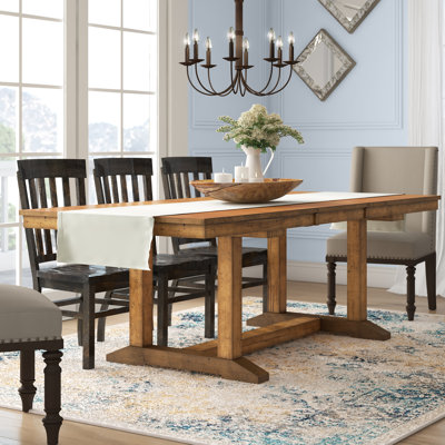 Shaler 40 " Extendable Birch and Poplar Rectangular Solid Wood Top with Solid Wood Base Dining Table
